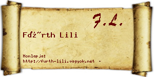 Fürth Lili névjegykártya