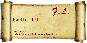 Fürth Lili névjegykártya